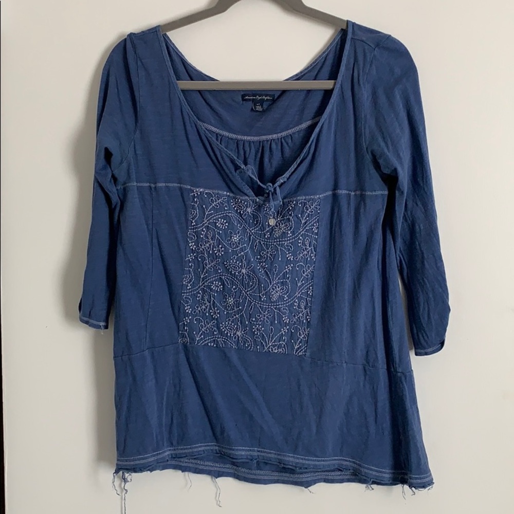 Hand dyed boho 3/4 sleep top!